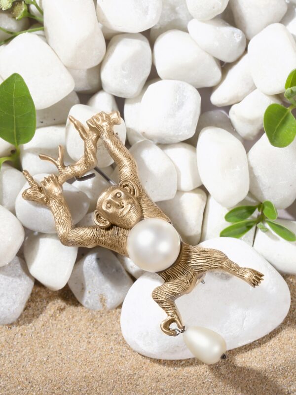 Pearl Monkey brooch