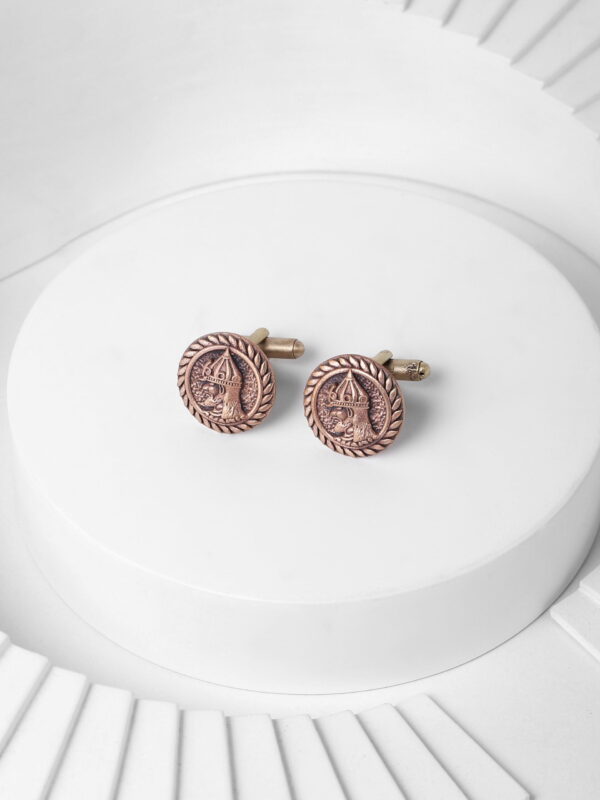 Gunmetal-Toned Geometric Cufflink