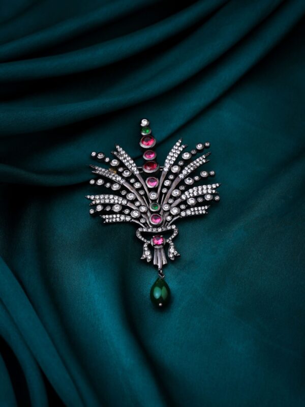 White Peacock Brooch