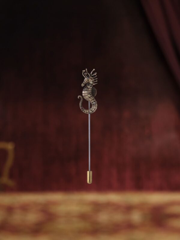 Crowned Sea Horse Lapel Pin