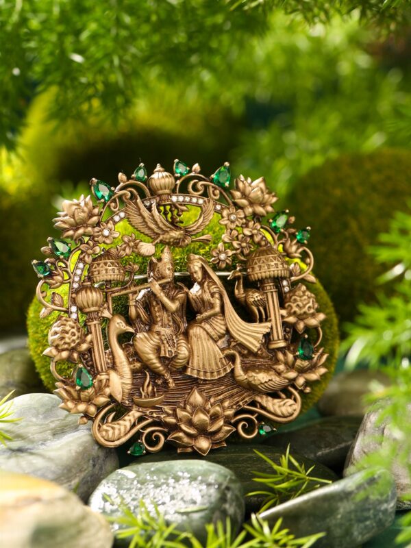 Divine Harmony Radha-Krishna Brooch