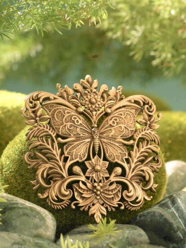 Majestic Butterfly Filigree Brooch