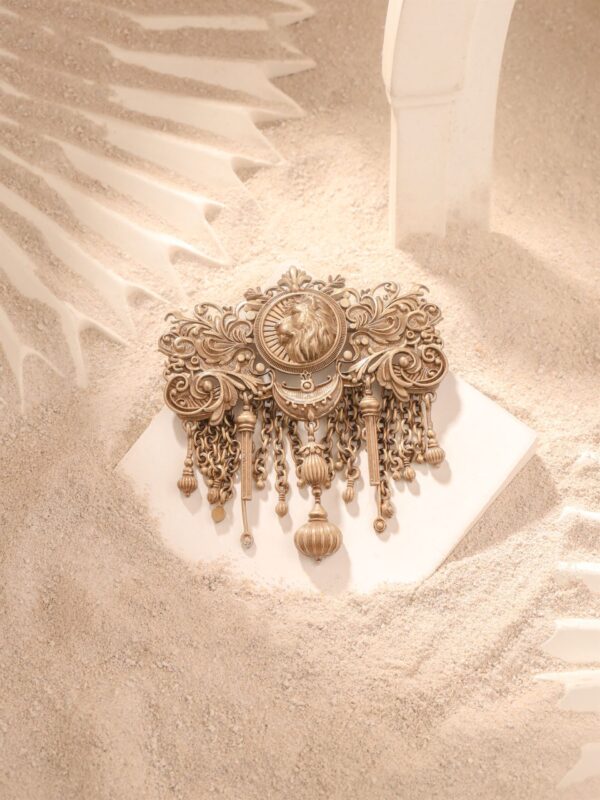 Regal Lion Crest Brooch