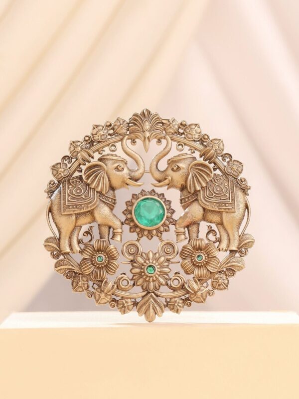 Royal Elephant Embrace Brooch