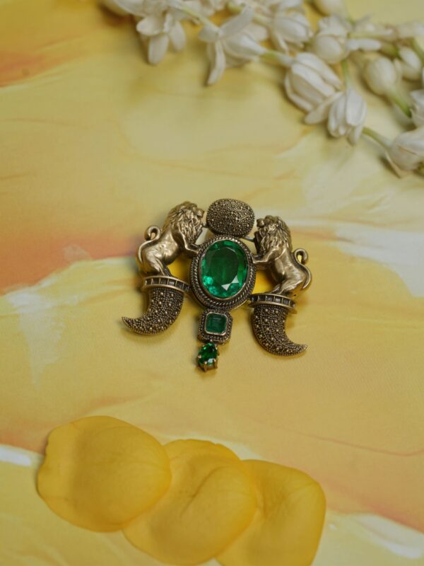 Emerald Lion Guard Brooch