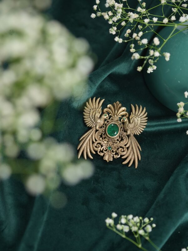 Emerald Aviary Brooch