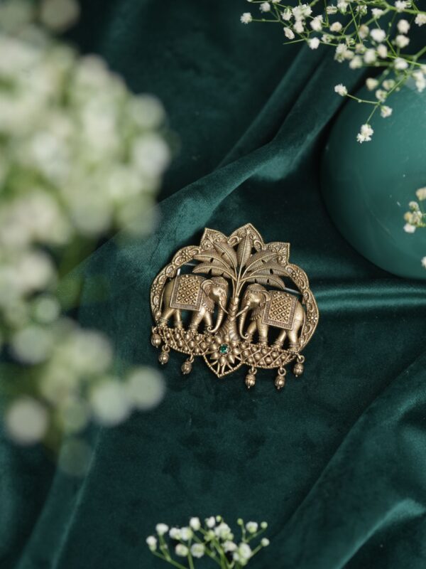 Royal Elephant Duo Brooch