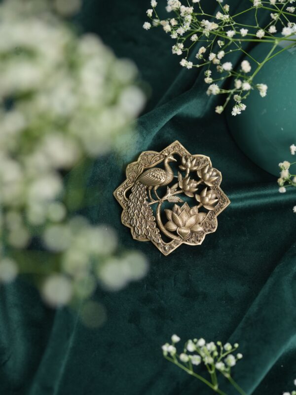 The Lotus Peacock Brooch